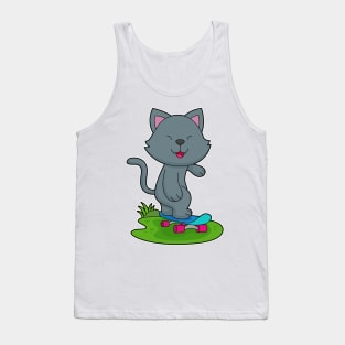 Cat Skater Skateboard Tank Top